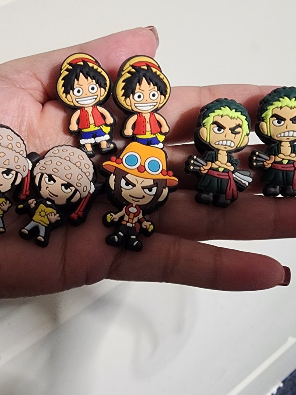 One Piece Anime Shoe Charms for Crocs - 7-Piece Pack Featuring Luffy, Zoro, Ace, - Picture 4 of 4